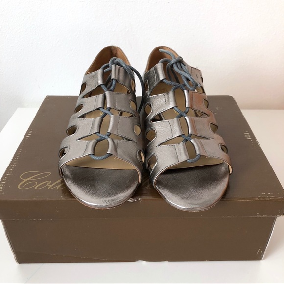 Colonial Madness Leather Cutout Sandal in Pewter. - Picture 6 of 8